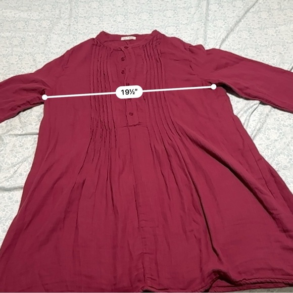 Free People X CP Shades Wine Yoko Tunic Top Women's Long Sleeve Size M - Picture 14 of 15